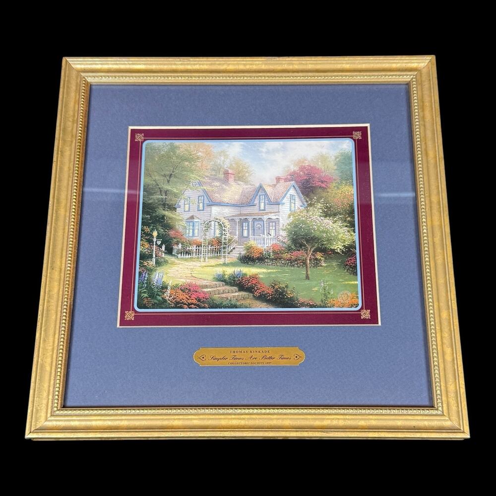 Thomas Kinkade Simpler Times Are Better Times 1997 Framed Print 11" X 11"